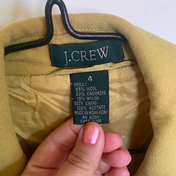 J. Crew Women's Sz 4 Blazer Lined Wool Cashmere Mustard Career Travel Academia - Picture 3 of 5